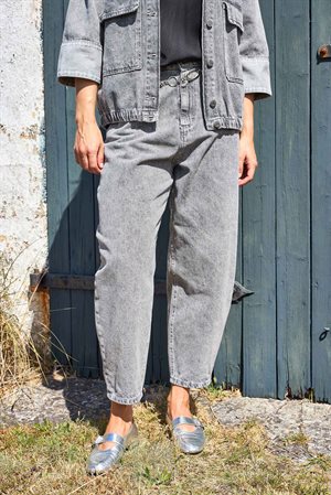 Black Colour - BCIZZY Denim Barrel Pants - Grey
